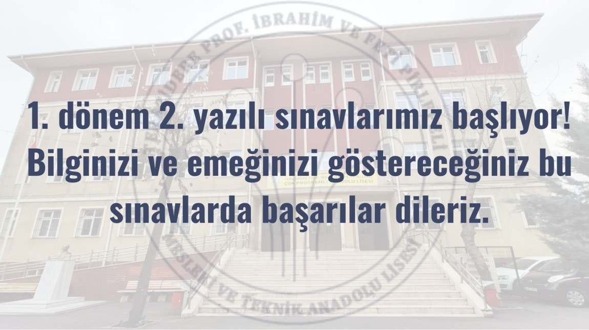 1. DÖNEM 2. YAZILI SINAV TAKVİMİ YAYINLANDI